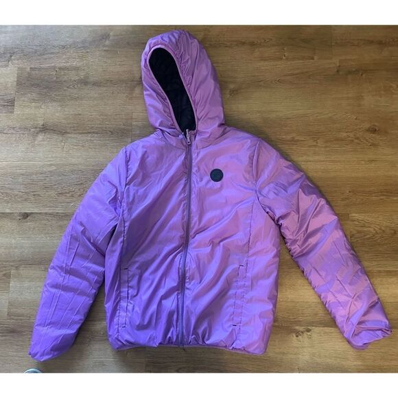 Rokka & Rolla Reversible Puffer Jacket Girl’s XL 14-16 Blue/Lavender Full Zip - Picture 9 of 16